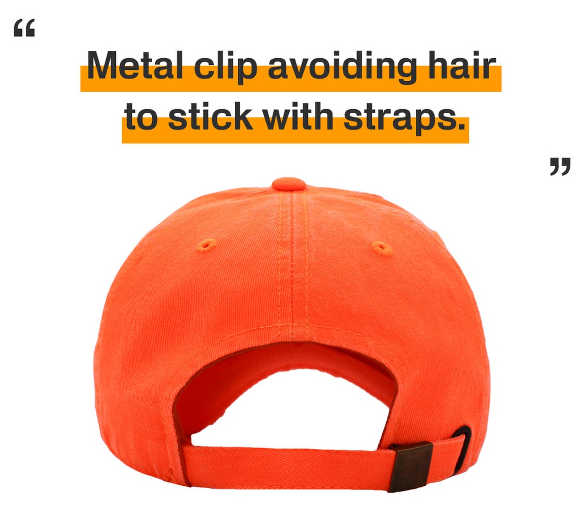 Neon Orange Distressed Vintage Baseball Cap Back Side View